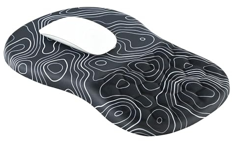 EooCoo Mousepad mit Handauflage, Mauspad XXL & Massage-Noppen, Streifen | Ergonomisches Mauspad mit Gelkissen, Lycra Mouse Pad für Alle Maus, Office, Büro, Gaming Gadgets, Schmerzlindernd, Geschenke