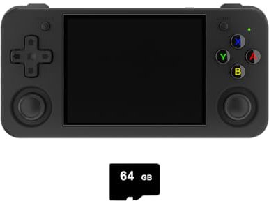 ExploTex RG35XX H Retro-Handheld Spielkonsole, 3,5-Zoll-IPS-Bildschirm, Linux-System, Schwarz