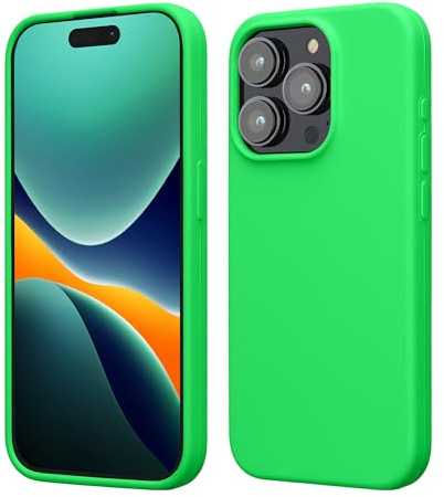 kwmobile Handyhülle für iPhone 15 Pro Hülle, für iPhone 15 Pro Case - Hülle Silikon - kabelloses Laden - Neon Grün