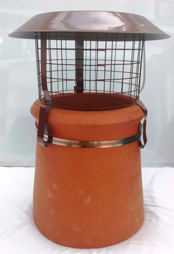 BritCowl Budget Bird Guard and rain Cap, Terracotta for 125-250mm Chimney pots