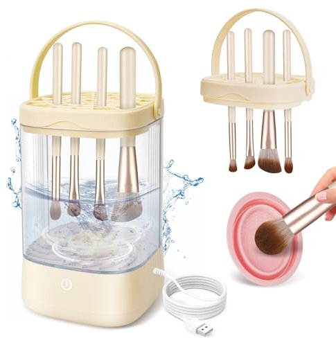 Sweetone Pinselreiniger Make Up Elektrischer, Make Up Pinsel Reiniger, Make Up Pinsel Reinigungsgerät USB Wiederaufladbare, Automatische Makeup Brush Cleaner für Make-up-Pinsel aller Größen