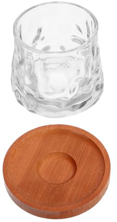 EXHUMKY Copa De Barra Giratoria Vintage Para Whisky Con Base De Madera Para Bares y Uso Casa Vaso Giratorio Para Degustación