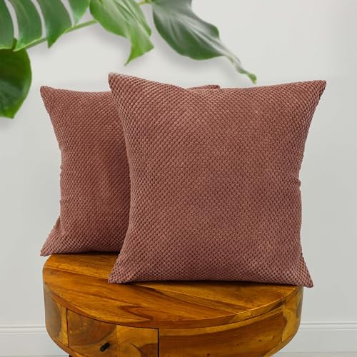 Amilian 2er Set Kissen mit Füllung und Bezug – Dekokissen für Sofa, Bett oder Couch – Zierkissen Set mit weichem Innenkissen – Waschbar & stilvoll - Herzschimmer - 50 x 50 cm