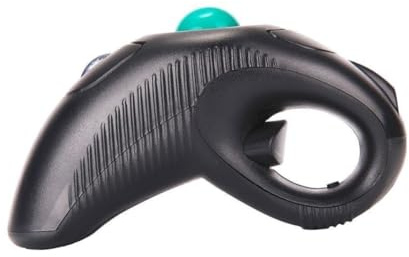 Veemoon Souris Trackball sans Fil 2.4Ghz Port USB, Design Hors-Table en Plastique Noir, 5 Touches, Forme Ergonomique, Commande par Pouce pour Utilisateurs Droitiers et Gauchers