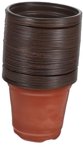 SEWOART Vaso Pianta in Plastica Marrone Pp 50 Pezzi, Traspirante