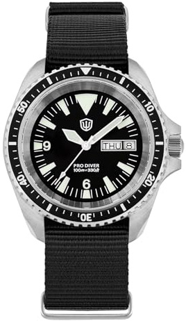 watchdives WD1980 VH31/517 Orologio Al Quarzo, Orologio Subacqueo Militare, 39 MM, Vetro Zaffiro, Orologio Da Polso Di Lusso, Impermeabile 100 M, Orologio Da Uomo