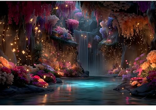 Yunlus Jigsaw-Puzzles für Erwachsene 1000 Teile Unmöglich Schwer Herausfordernd Puzzles für Erwachsene und Teenager Magische Wasservorhänge Höhlen Natürliche Landschaften 1000 Teile 70 x 50 cm