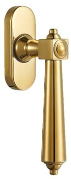 Brass French Door and Window Lock, Aluminum Alloy Handle Antique Wooden Simple All Copper Gold, 1Pcs
