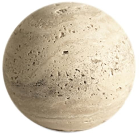 Jnchdghwa Bola de Piedra de Mármol Natural Decorativa para Mesa y Estante. Escultura Esférica de Travertino Vintage para Decoración del Hogar.