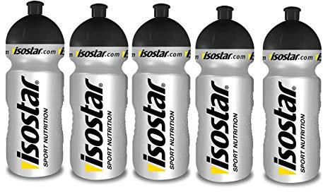 Isostar Sport Trinkflasche 500-650 ml - BPA-frei - Wasserflasche für Laufen, Radfahren, Gym, Wandern - Praktischer und auslaufsicherer Push, 5 Trinkflaschen