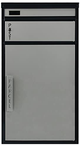 Paketbriefkasten Safepost Tiamat 65 silber-anthrazit (RAL 7016) mit 8 Schlüsseln großer Briefkasten mit gesichertem Paketfach