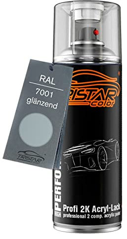 TRISTARcolor RAL 7001 Silbergrau glänzend 2K Acryl Spraydose Sprühdose Spritzlack Sprühlack 400 ml schnelltrocknend