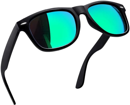 Joopin Klassische Sonnenbrille Herren Polarisiert Retro Rechteckig UV400 | Vintage-Look, Zeitlose Fassung, Unpolarisiert(Gelb), Metallnieten, Unisex, Superleicht, Fahren, Reisen, Einkaufen, Wandern