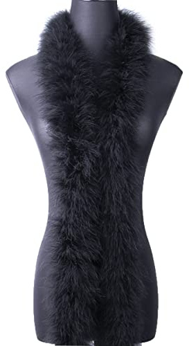 2 Yards 50g Black Fluffy Marabou Feather Boa for DIY Craft Sewing Trim Home Wedding Party Christmas Decoration