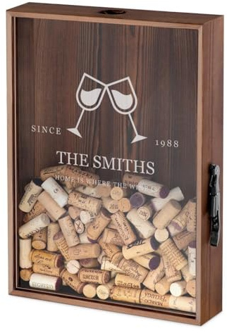 Maverton Personalised Cork Catcher for Couples, Glasses