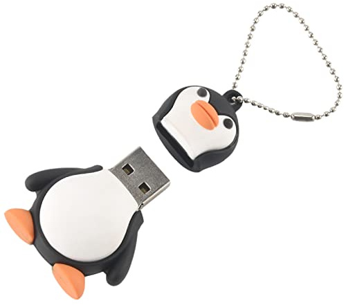 NIZEAMI 32 GB Dispositivo de Flash Memoria USB 2.0 pingüino Despertador de la Novedad Dispositivo de de Memoria - y Negro