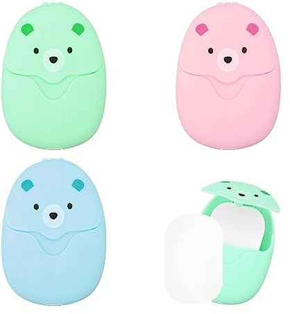 Jagowa 3Pcs Disposable Soap Paper, Mini Portable Travel Soap Paper Sheets Foaming Paper Soap for Outdoor Camping Hiking