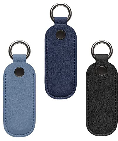 3PCS Leather U Disk Pouch Key Ring Holder USB Flash Drive Storage Bag Pen Drive Protective Cover Memory Stick Case