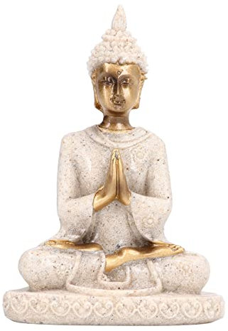 Tomotato Statua di Buddha, Figura di Buddha Seduto in Resina, Ornamenti di Scultura Feng Shui per La Decorazione Zen di Meditazione Yoga Domestica(Un)