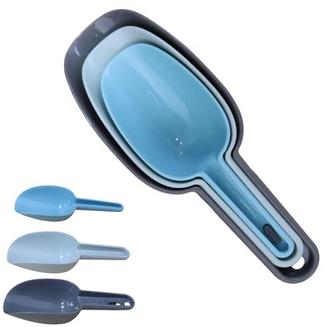 3-teiliges Kunststoff-Eisschaufel, Lebensmittelschaufel-Set, multifunktional, lebensmittelecht, für Küche, Bar, Popcorn, Mehl, Süßigkeiten, Kaffeebohnen, Süßfutter, Haustier, Hundefutter, Schaufel,