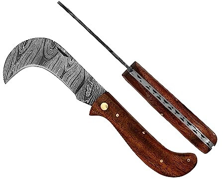 3860. laguiole artisan Serpette Damas élégance 10 cm – Manche en bois de rose