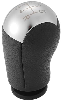 A ABSOPRO Perilla De Cambio Marchas 5 Velocidades Para Mustang 05-12 | Para Ford Focus 05-12, Mondeo 00-07, S-Max 06-10, Cuero Sintetico, Abs, Negro, Diam 13/27Mm, Tamano 9.1X5.2Cm, 5 Vel