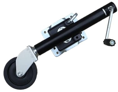 QICBYING Ruotino D'appoggio Rimorchio -Supporto Ruota di Sostegno Professionale, Ruota Jockey per Rimorchio per Carichi Pesanti, Ruota Girevole Nera per Rimorchio, Ruota in Gomma da 15cm/per Roulotte