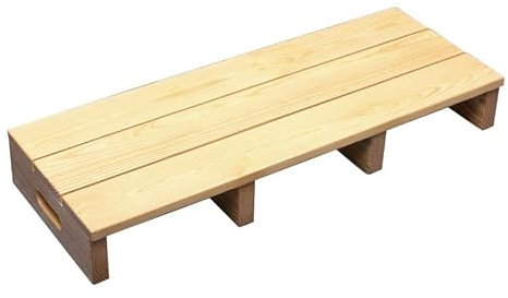 MAAOBR Holz-Nachttisch-Tritthocker, Mobilitäts-Tritthocker, tragbarer EIN-Stufen-Hocker für Erwachsene, Kinder, Senioren mit Rutschfester Matte für Badezimmer, Küche (Color : Wood Color, Size : L90x