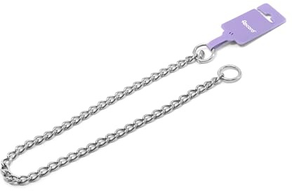 Record - Hundehalsband mit Zugkette - Kurze Glieder - Material verchromter Stahl - Länge 60 cm - Ideal für große Hunde - Perfekt für lebende Hunde
