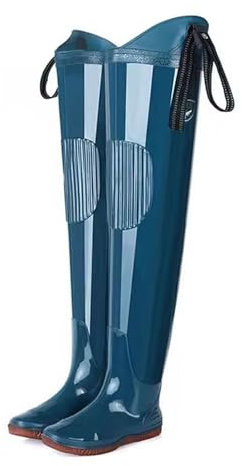 JCWGLY Watstiefel wasserdichte Watstiefel Hüft-Wathose Aus PVC Für Männer Leichte Wat-Angelstiefel Für Gartenarbeit Teich Jagd Mit Verstellbarer Schnalle(45 EU)