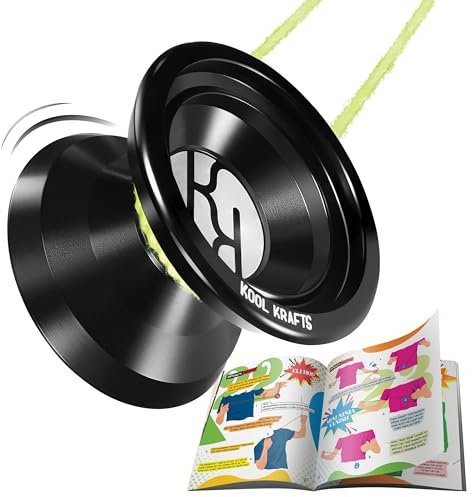 Professional Responsive Yoyo Kit, Premium Alloy Yo-Yo for Kids and Beginners with Easy-to-Follow Top 25 Tricks Book, Yoyo Glove, Storage Sack, 10 Colored Strings, and Bearing Tool, Great Gift for Boy.