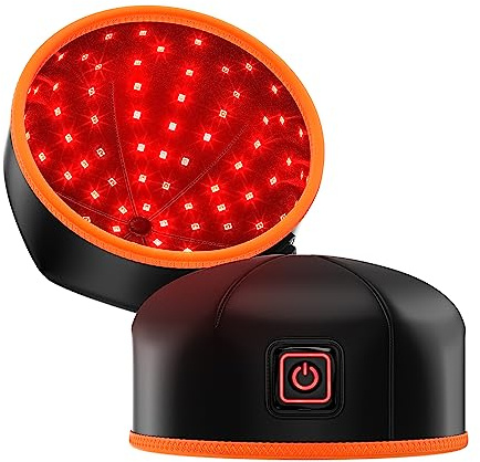 Scienlodic Rotlichttherapie-Kappe - Nahinfrarotlicht-Haarwachstumsgerät, 102 LEDs, 660nm und 850nm Wellenlängen, Haarausfallbehandlung bei dünner werdendem Haar mit Atem-Puls-Modus - Schwarz