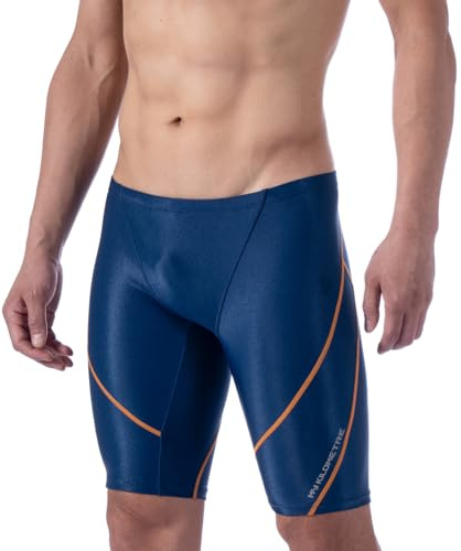 MY KILOMETRE Herren Jammers Lang Badehose Schwimmen Badeanzug Jammer (DE/NL/SE/PL, Alphanumerisch, M, Regular, Regular, Dunkelblau-PBT)