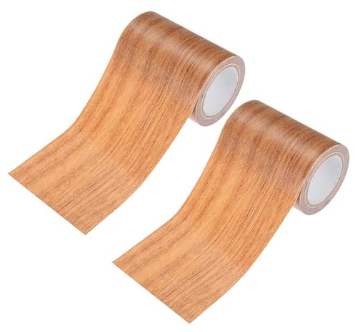 M METERXITY 2 Rouleaux De Ruban De Réparation Bois, 3.15in x 15ft Texture Réaliste Autoadhésif Papier Contact Bois Pour Meubles/Sols/Maison [Chêne Chocolat]