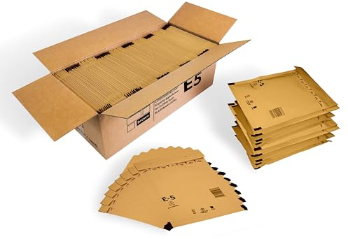100 Versandtaschen Luftpolsterumschläge haftklebend Luftpolsterversandtaschen Luftpolstertaschen Gr. E/5 E5 braun (240mm x 275mm) Umschläge gepolstert Polsterumschlag Taschen