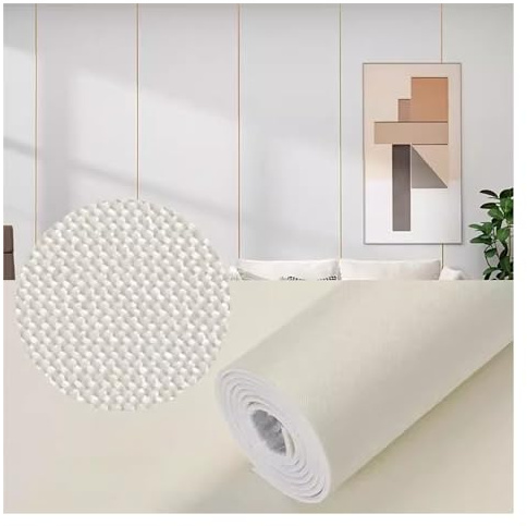 Papel pintado Papel tapiz de tela de hierba autoadhesivo, papel tapiz texturizado de lino, adhesivo de pared de tela insonorizada, paneles de pared autoadhesivos impermeables, papel tapiz acolchado i