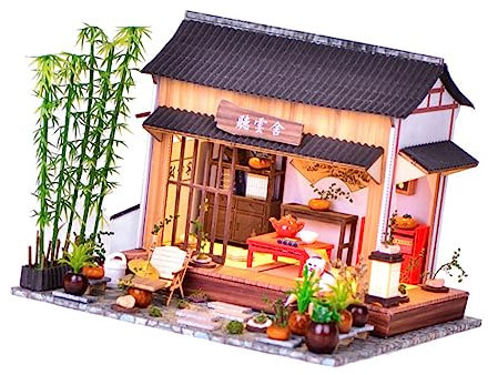 KICHOUSE Modèle De Jouet Fait Main Et Modèle De Jardin DIY à Assembler Ornement Artisanal pour Maison De Style Chinois