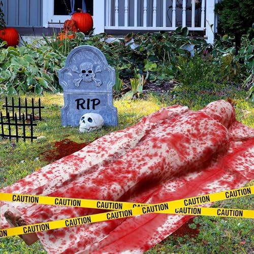 JEDWKFA Cadáveres De Halloween, Decoraciones de Cadáveres de Halloween, Cadáver Falso, Adornos Exterior, para Casa, Jardin, Interior y Exterior, con Piernas