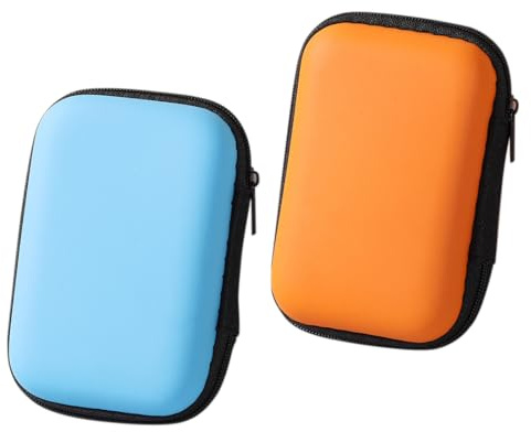 DOKRIN Funda para disco duro de 2 piezas, funda para disco duro externo, funda portátil con compartimento interior, bolsillo de malla, cubierta resistente a los golpes