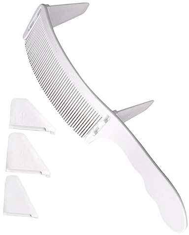 FOMIYES S-Förmig Gebogener Haarschneidekamm Weiss Profi Friseurkamm Set Übergang Haarschneidehilfe Herren Flattopper Positionierungskamm Haarschnitt Guide Barber Werkzeug