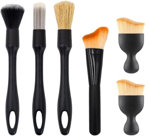 6 Stück Staubbürste Auto, Auto Detailing Bürsten, Car Innenraum Staubkehrende Weiche Bürste, für Armaturenbrett, Lüftungsdüsen und Zwischenräume