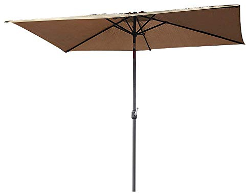 Ombrellone da patio con manovella e inclinazione, protezione solare UV50+, perfetto per spiaggia, balcone, piscina, soluzione ombreggiante all'aperto, rettangolare, 200 x 300 cm
