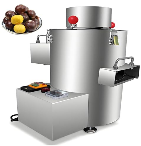 HuanEssentric Automatischer Elektrischer Kastanienschäler 220V Edelstahl Kommerzielle Kastanien Schälmaschine Mit 16 Klingen Kapazität 200kg/H für Viele Kastaniengrößen