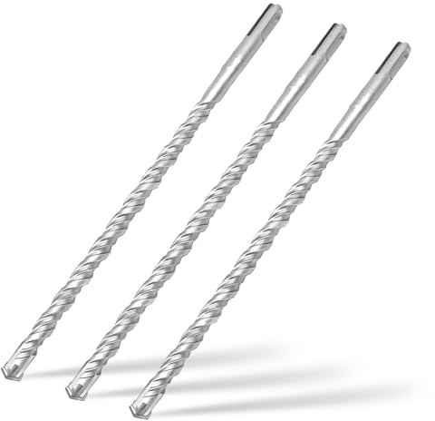 Set 3 Broca para hormigón SDS Plus 10x260mm,4 cortes de metal duro y doble hélice,para piedra natural,hormigón