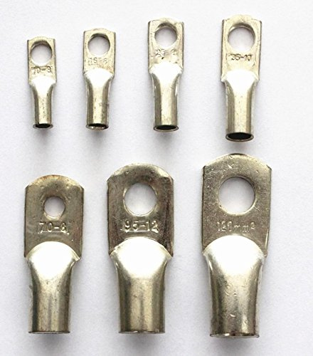GHNQBAHID 20Pcs Copper Tube Terminal Rings Cable Lug JG16-10, 16mm2 Wire,10mm Hole,