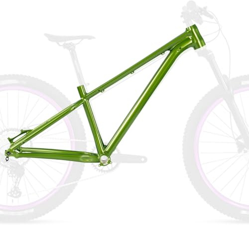 HZXQCVB 17'' Dirt Jump Bike Rahmen 27,5er XC Hardtail Mountainbike Aluminiumlegierungsrahmen Scheibenbremse 12x142mm Steckachse BB BAS68mm(Green)