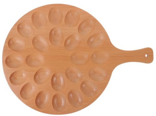 Artibetter Portauova in Legno Pratico senza Sbavature Design Creativo e Unico, Vassoio per Uova per Cucina e Feste, Portauova di Legno Khaki Resistente e Decorativo