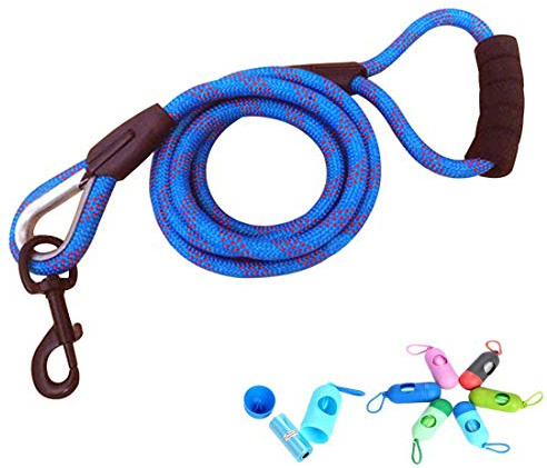 Hundeleine Sicherheit Erziehungsleine Übungsleine Führleine Robuste Schleppleine Mittelgroße Große Hunde Retrieverleine Trainingsleine 2M 3M 5M 10M Seil Feldleine (5M, blau)