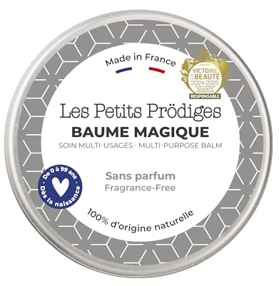 LES PETITS PRODIGES Baume Magique Multi Usages - Visage, Levres, Mains & Corps - Demaquillant, Soin Hydratant & Réparateur, Cheveux - 100% Naturel - Fabriqué en France - Emballage Recyclable - 30ml