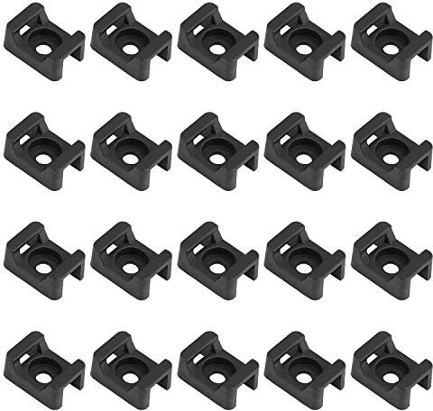Coolty 150 Pezzi Supporto per Fascette Stringicavo Base per Fascette Supporto Fermacavo, 23 mm x 16 mm, Nero